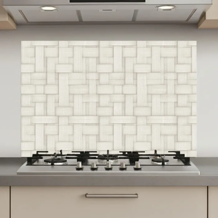Vlechtwerk - Banen - Beige keuken achterwand spatscherm klein 900 -3d_website