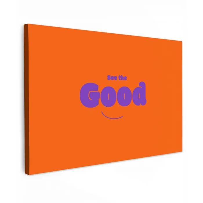 See the good - Paars - Oranje - Smiley canvas 2cm klein -z3d
