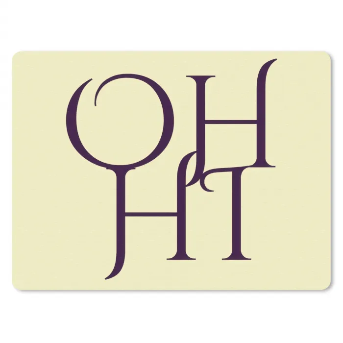 Oh hi - Geel - Monogram muismat rubber klein -3d