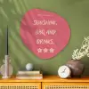 BBQ - Quote - Roze - Zomer Wandcirkel Organisch Aluminium middel -sfeer2