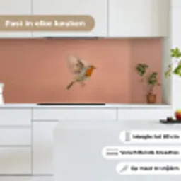Roodborst - Natuur - Roze keuken achterwand 2 middel -sfeer4_NL