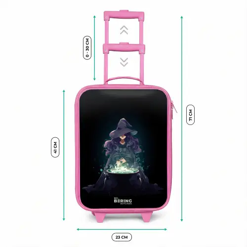 Heks - Ketel - Tover Kinderkoffer - Roze klein -productfoto_formaten