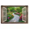 Doorkijk - Bloemen - Tuinpad - Natuur - Raam Placemat vinyl groot -zzsfeer1_Kitchenyeah-website