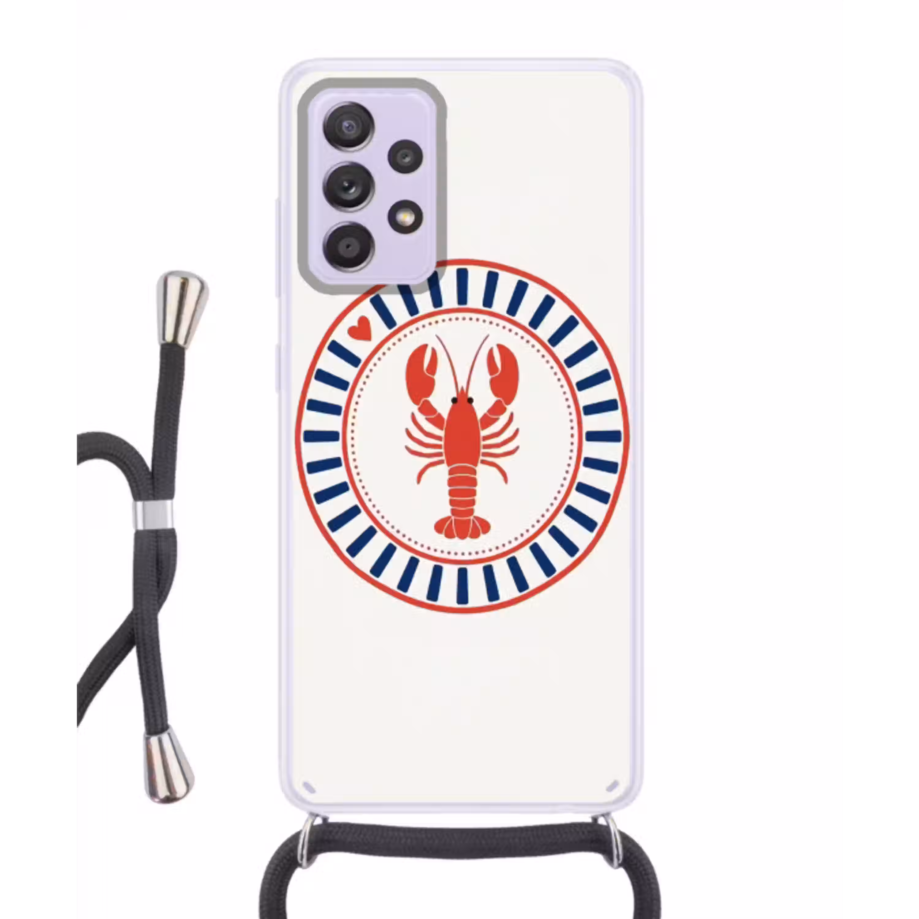 Zeeleven - Kreeft - Embleem - Grafisch - Rood Hoesje Samsung Galaxy A52 5G met koord klein -3d