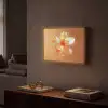 Glazen - Bloem - Oranje Light Box met batterij (Wandlamp) middel -sfeer1