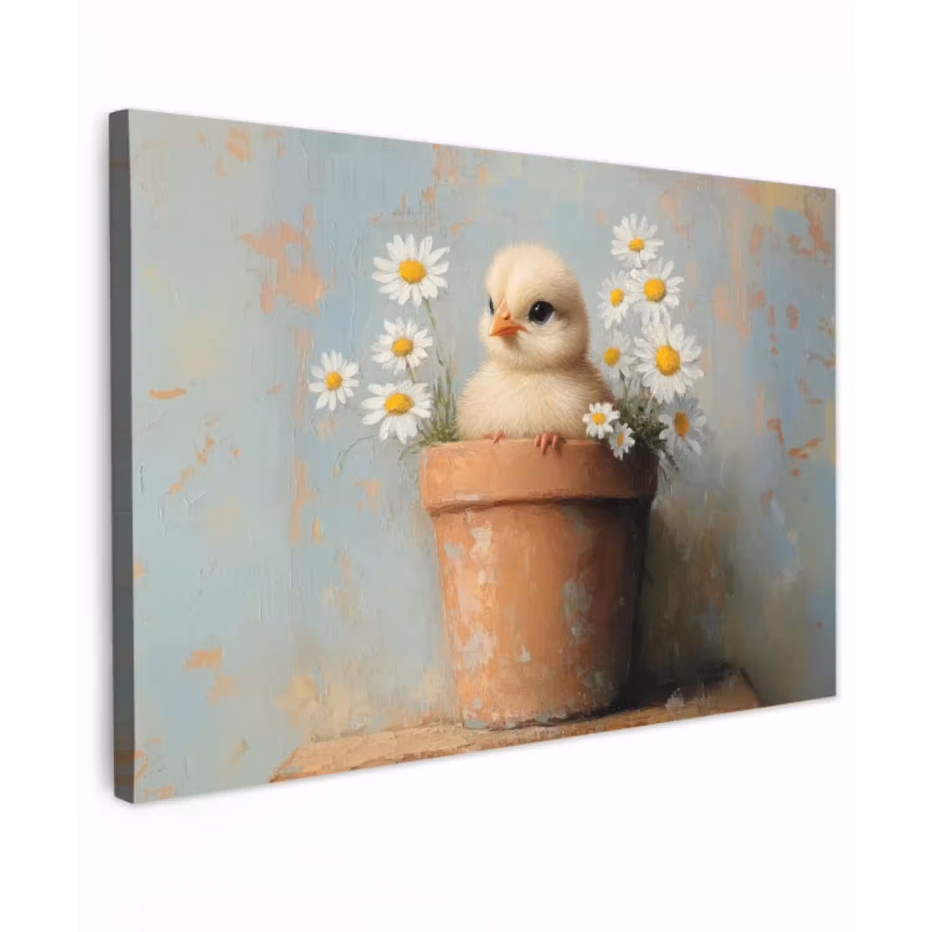 Bloempot - Kuiken - Bloemetjes canvas 2cm klein -z3d