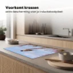 Roodborsttapuit - Heide - Paars - Natuur - Sfeervol Inductie beschermer vinyl 3mm klein -sfeer1