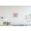 Bliksem - Roze - Stippen textielposter latten blank klein -kinderkamer