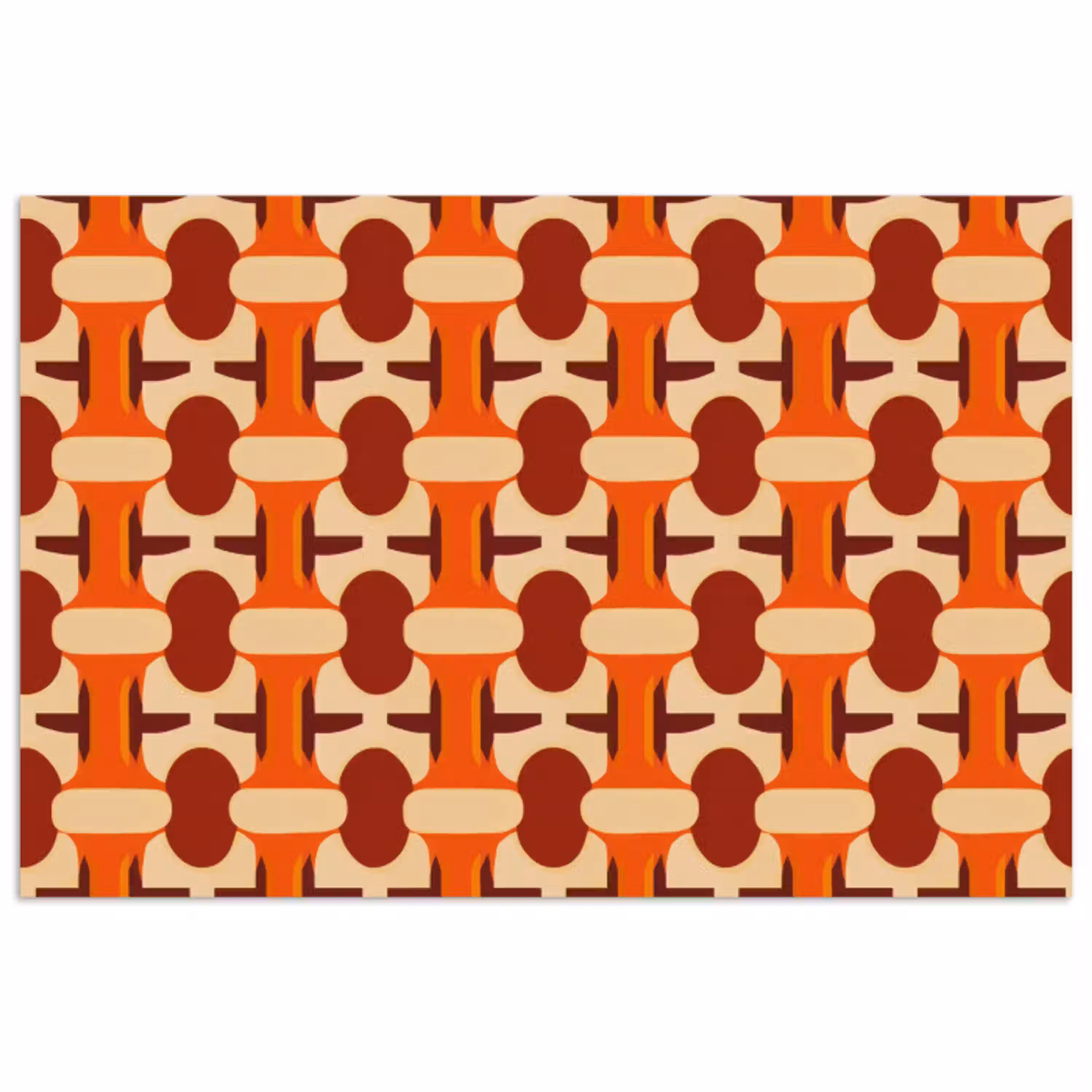 Geometrisch - Retro - Oranje poster papier klein 62 -3d