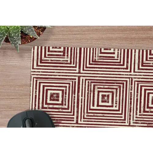 Geometrisch - Patroon - Rood muismat rubber klein 262 -closeup
