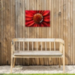 Close up - Bloem - Quote - Rood Tuinposter op houten frame 2 cm dik klein -sfeer4