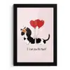 Hond - Teckel - Valentijn - Love fotolijst zwart zonder passe partout klein -3d