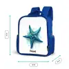 Blauwe Zeester op Witte Achtergrond Kinderrugzak - Blauw middel -productfoto_formaten