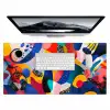 Vormen - Abstract - Stippels - Blauw Muismat XXL klein -3d