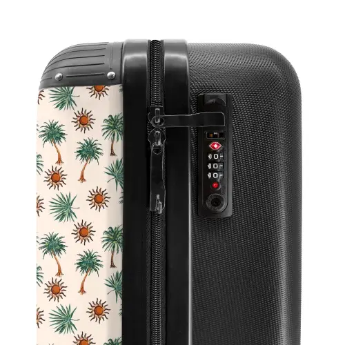 Palmbomen en zonnetjes print NBS - Handbagage koffer - Volwassenen Unisex middel -slot