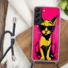 Kat - Art - Zonnebril - Roze Hoesje Samsung Galaxy S22 met koord klein -sfeer4
