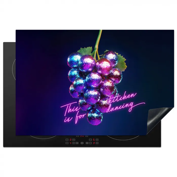 Quote - Neon - Disco - Druiven Inductie beschermer vinyl 3mm klein -3d