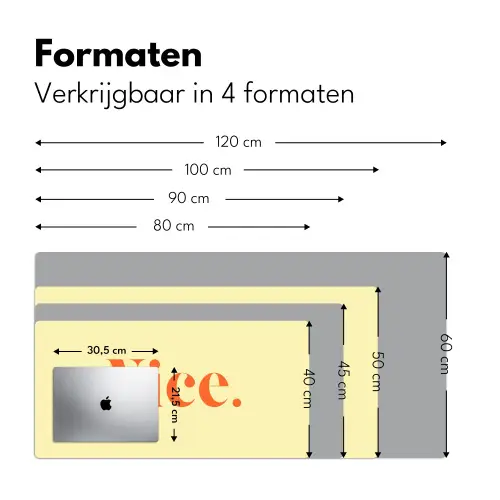 Nice - Oranje - Geel - Minimalistisch Muismat XXL klein -sfeer5