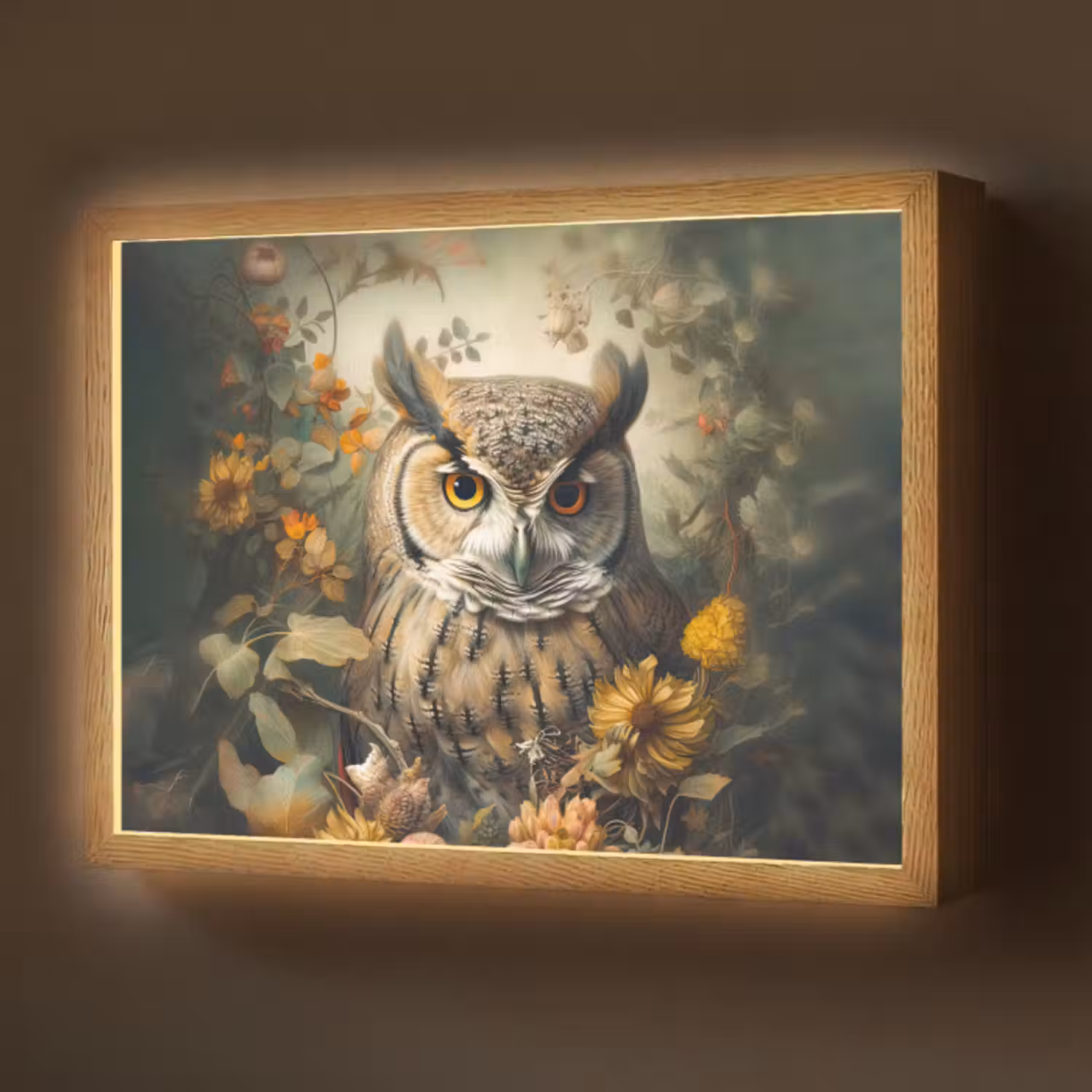 Lightbox - Wandlamp - Uil - Vogels - Bloemen - Natuur
