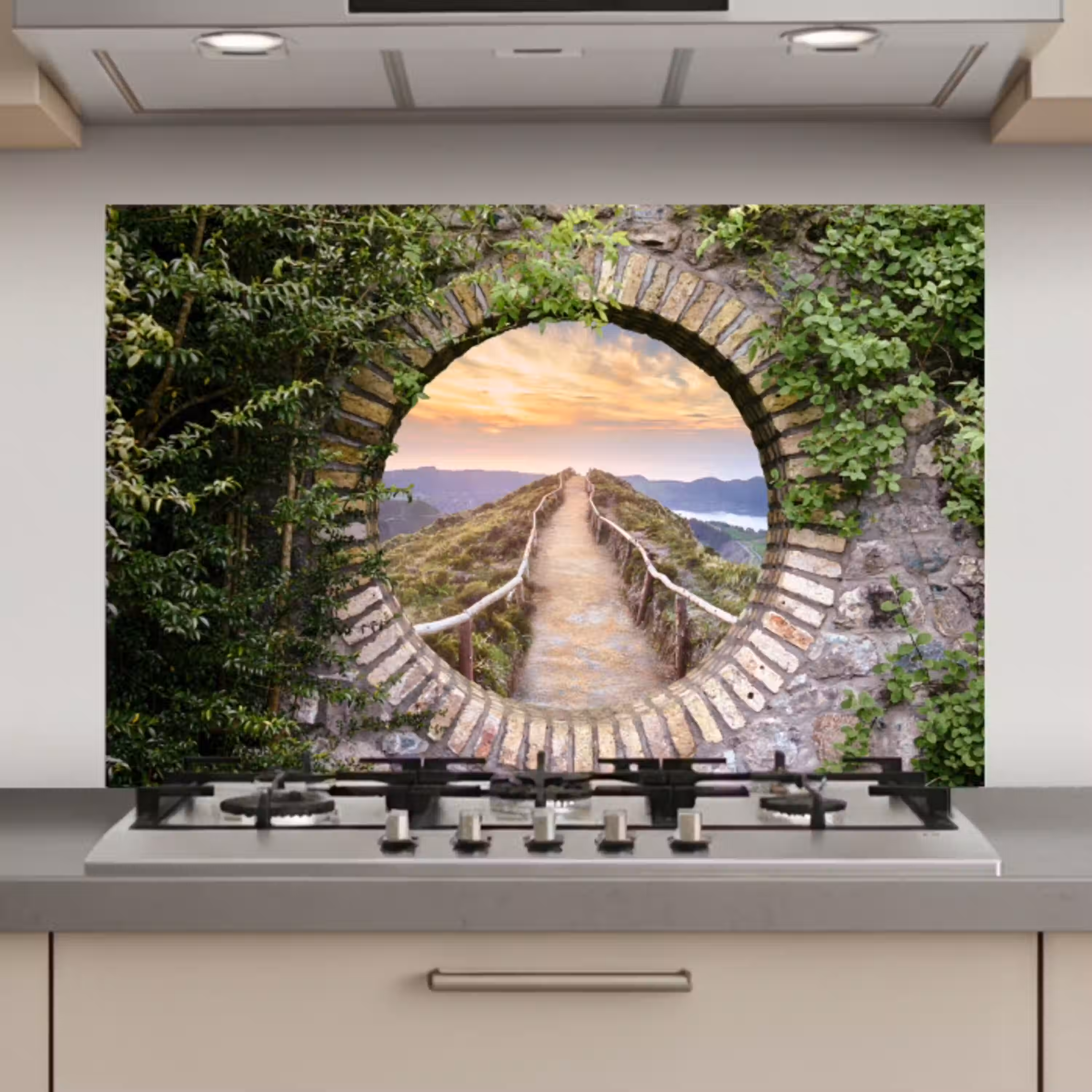 Brug - Zee - Doorkijk - Zomer keuken achterwand spatscherm klein -3d_website