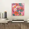 Roze - Bloemen - Wit - Oranje plexiglas 5mm klein -sfeer1