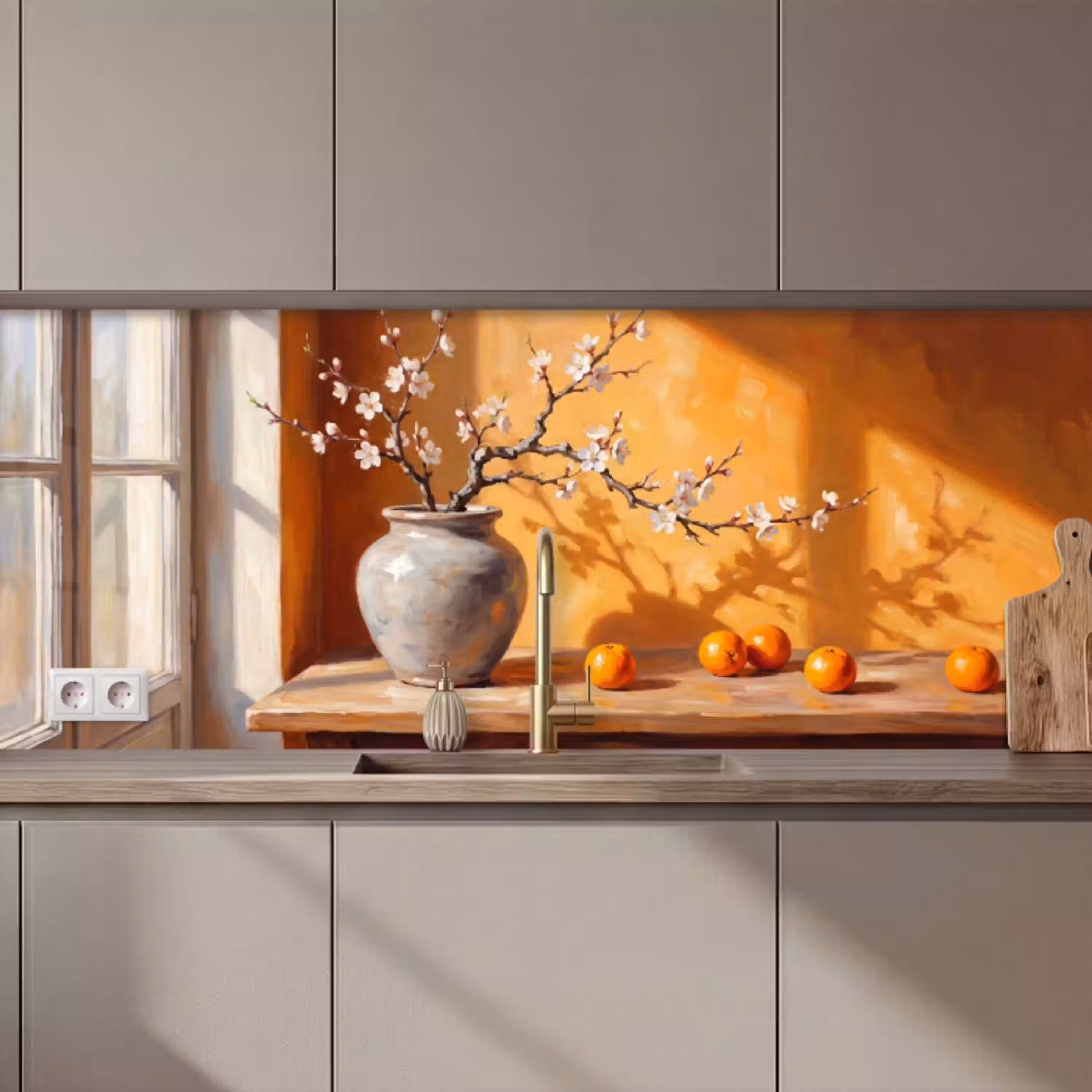 Witte bloemen - Stilleven keuken achterwand 2 middel zz_3dshopping