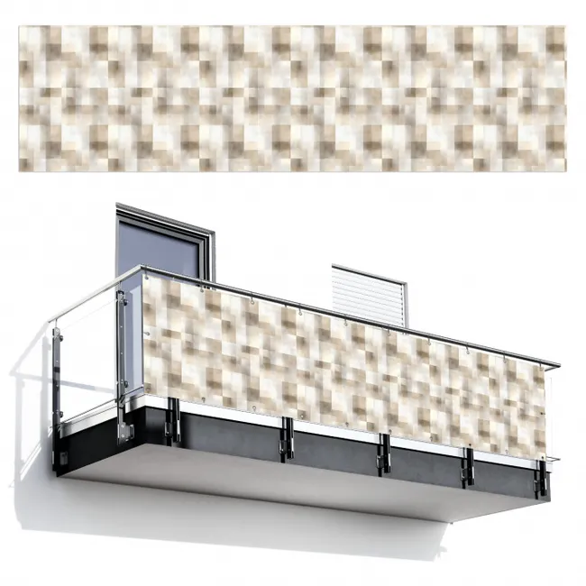 Balkonsichtschutz - Textur - Leinen - Beige