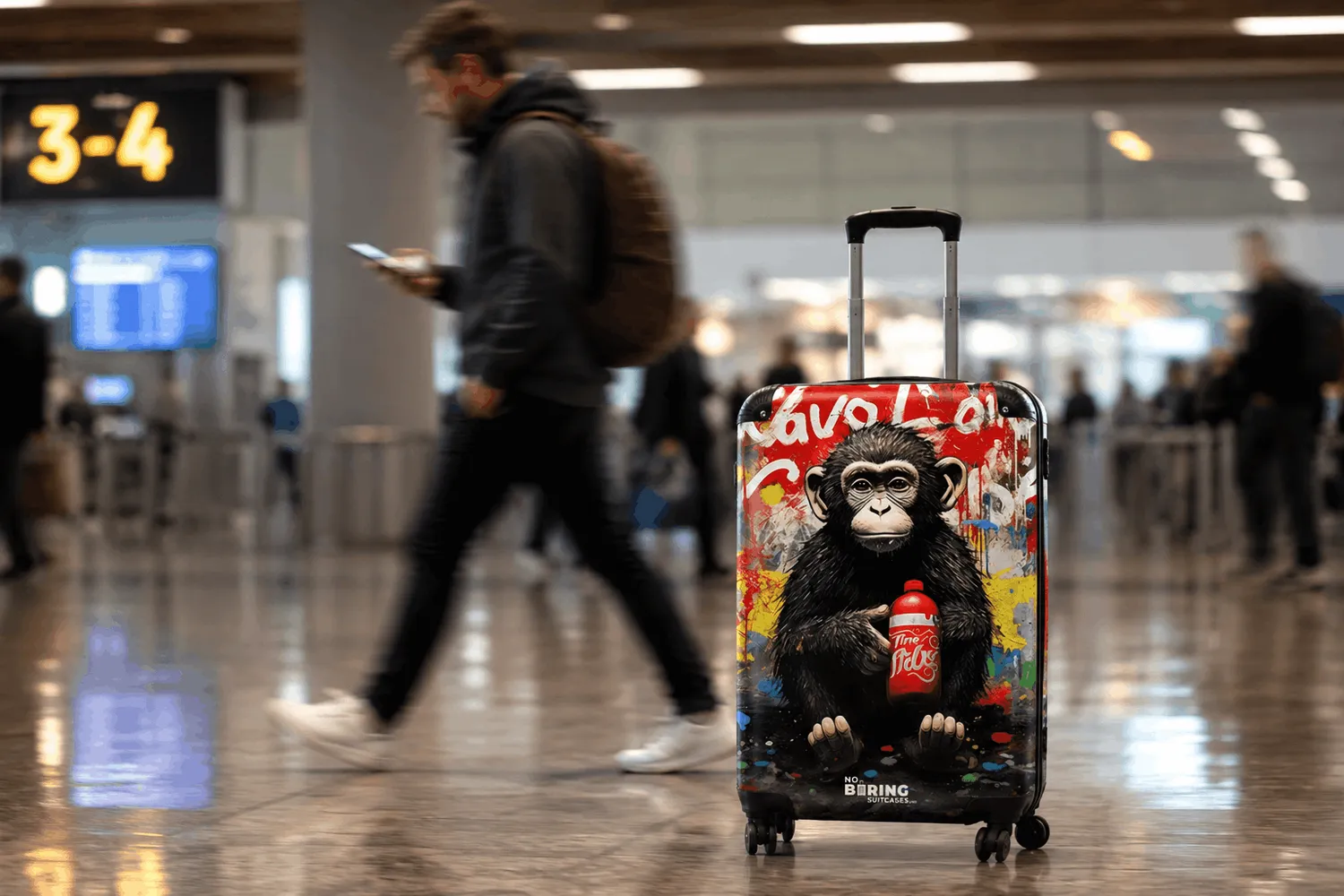 suitcase with monkey