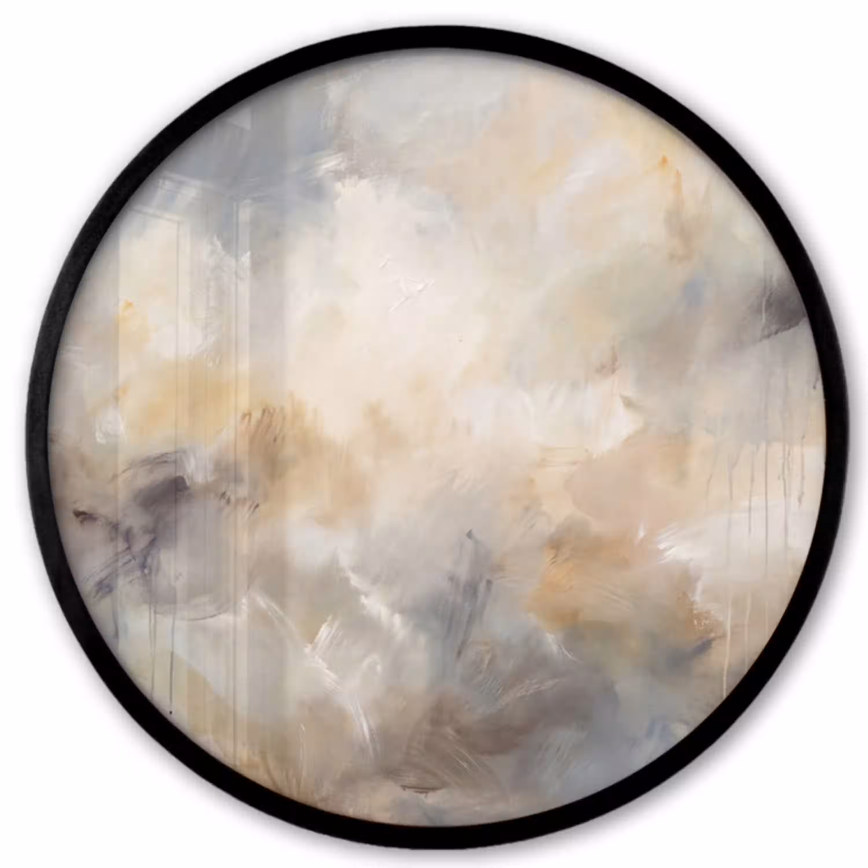 Abstract - Wolken - Sfeervol - Beige - Grijs Fotolijst rond zonder passe partout klein -3d
