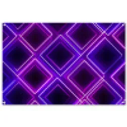 Gaming - Ruiten - Neon - Paars tuinposter los doek groot -3d