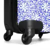 Bloemen en bladeren op blauwe achtergrond NBS - Handbagage koffer - Volwassenen Unisex middel -wiel