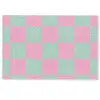 Schaakbord patroon - Groen - Roze - Blokjes Deurmat klein -zkaufland3d