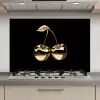 Kersen - Zwart - Goud - Chrome keuken achterwand spatscherm klein -3d_website
