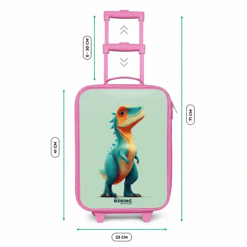 Stoere dino met grote ogen Kinderkoffer - Roze klein -productfoto_formaten