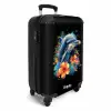 Dolfijn te midden van graffiti bloemen NBS - Handbagage koffer - Unisex middel -productfoto_3d