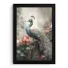 Pauw - Pauwenveren - Vogel - Jungle - Bloemen fotolijst zwart zonder passe partout klein -3d