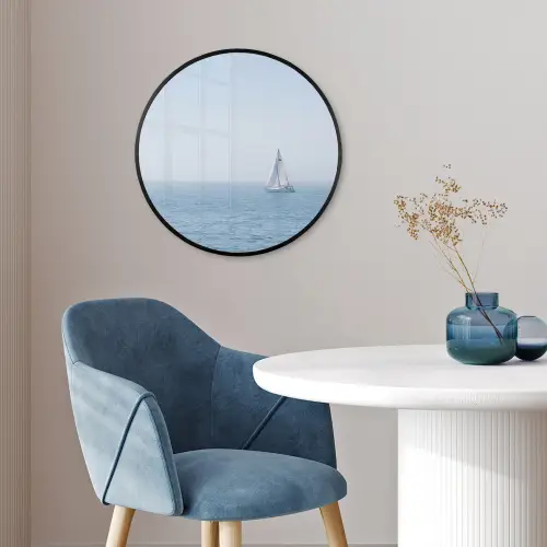 Horizon - Zeilboot - Zee Fotolijst rond zonder passe partout klein -sfeer2