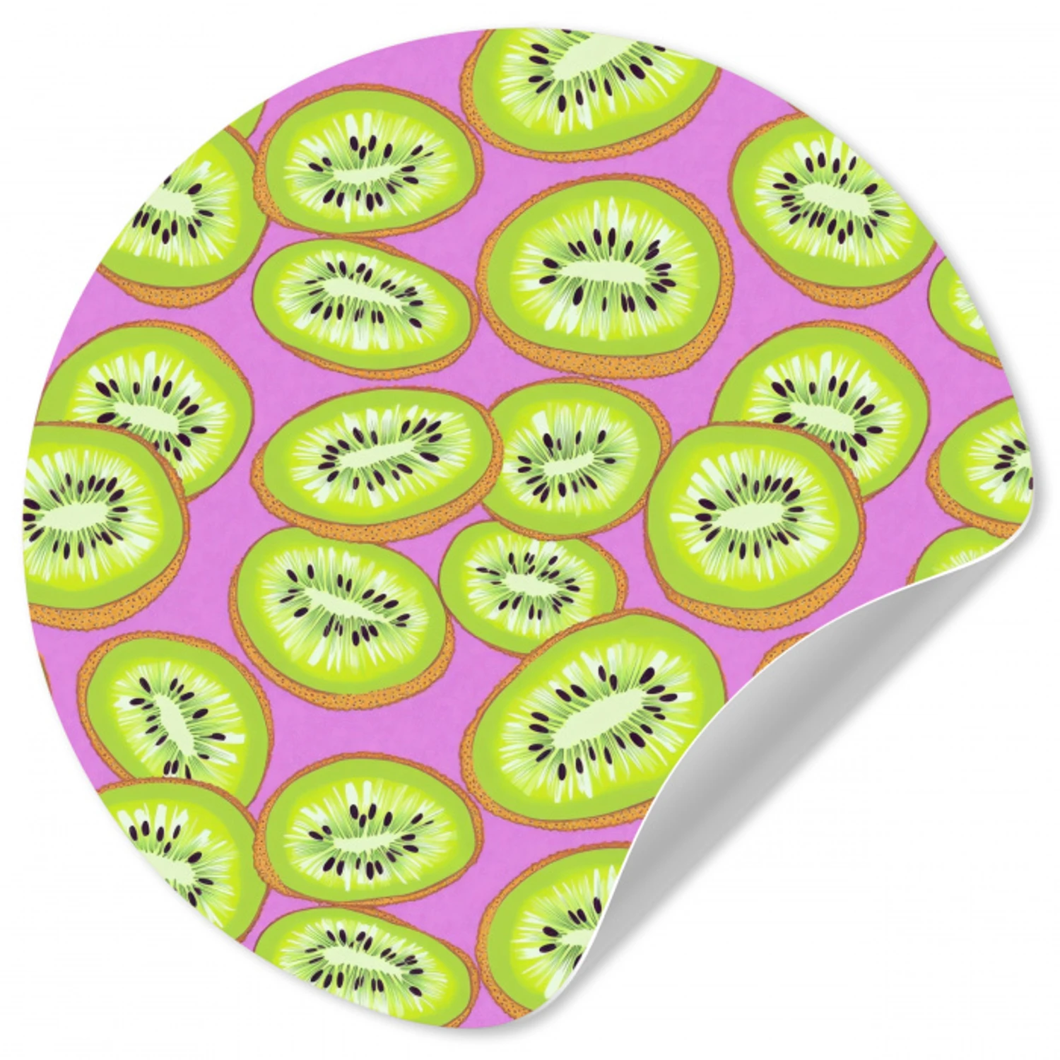 Kiwi - Speels - Groen Wandcirkel behangsticker klein 186 -3d