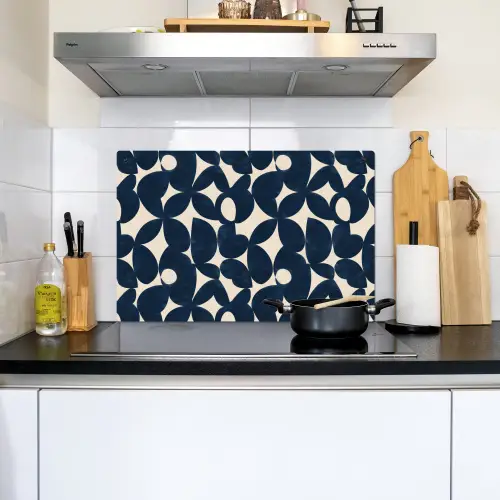 Modern - Geometrisch - Blauw Inductie beschemer met haakjes klein 777 -sfeer2