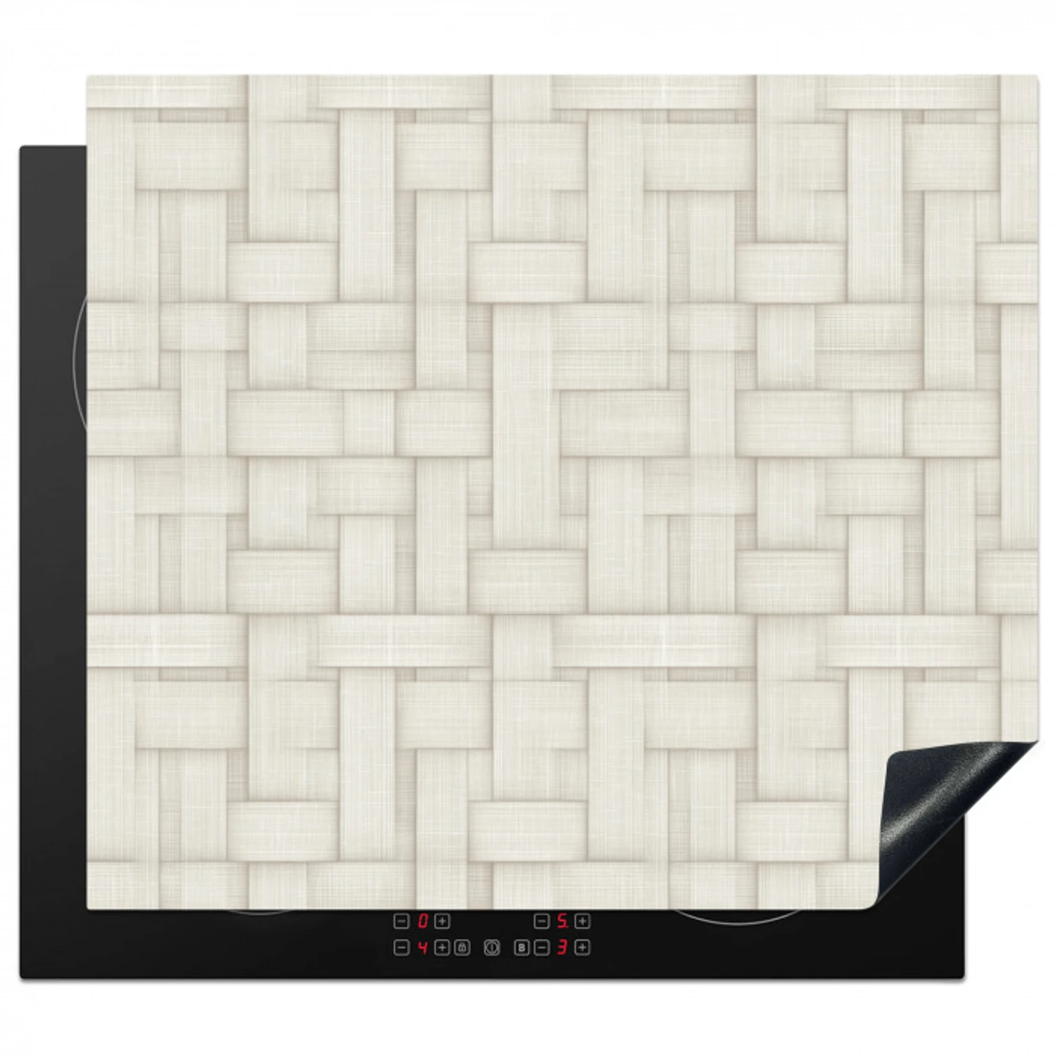 Vlechtwerk - Banen - Beige Inductie beschermer vinyl 3mm middel 274 -3d