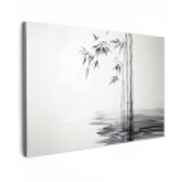 Bamboestammen - Water - Minimalistisch - Wit Tuinposter op houten frame 2 cm dik klein -3d