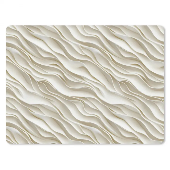 Golven - Wit - Minimalistisch muismat rubber klein 262 -3d