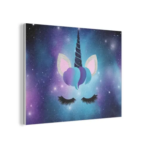 Eenhoorn - Sterrenstelsel - Magisch - Blauw PET vilt klein -3d