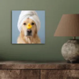 Hond - Badeend - Geel aluminium wit klein -sfeer2
