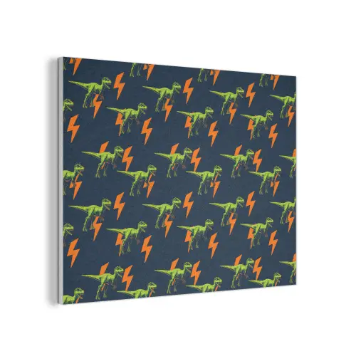 Bliksemschichten - Oranje - Dinosaurussen PET vilt klein -3d
