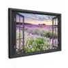 Uitzicht op Lavendelveld bij Zonsondergang Tuinposter op houten frame 2 cm dik klein -3d