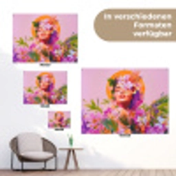 Vrouw - Abstract - Cirkel - Bloemen tuinposter los doek klein -Xsfeer9_DE