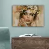 Vrouw - Bloemen  - Goud - Portret canvas 2cm klein -sfeer4