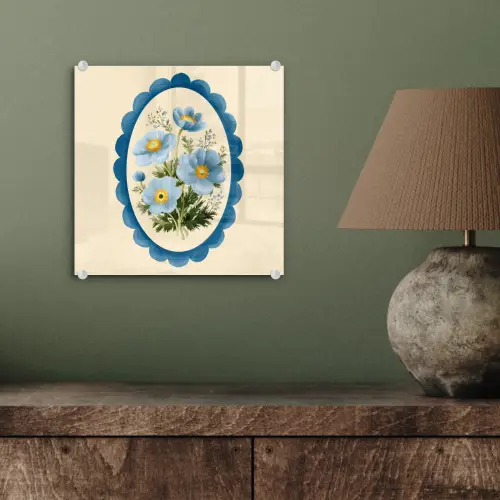 Lijst - Bloemen - Lichtblauw - Illustratie plexiglas 5mm klein -sfeer3