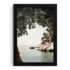 Rotsen - Zee - Boom - Groen fotolijst zwart zonder passe partout klein -3d